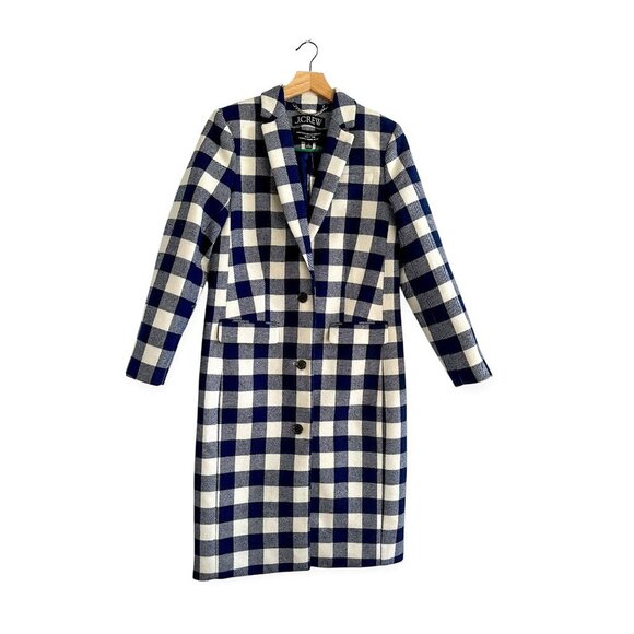 J.Crew‎ Alfie topcoat in buffalo check Italian wool, Size 0, New with tag - Picture 1 of 16